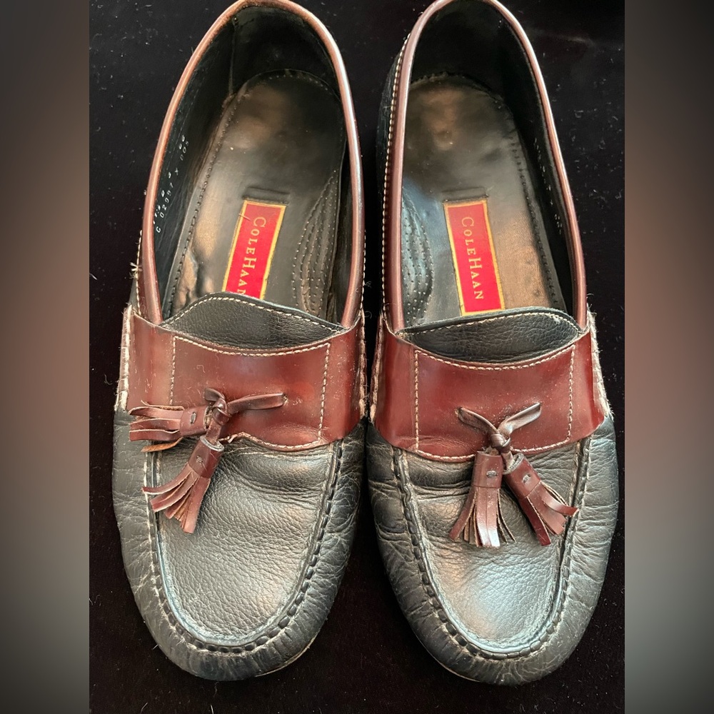 Cole Haan Men's Black and Brown Tassel Loafers